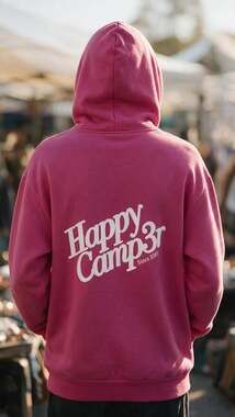 Happy Camp3r Pink Mental Wellness Hoodie Large